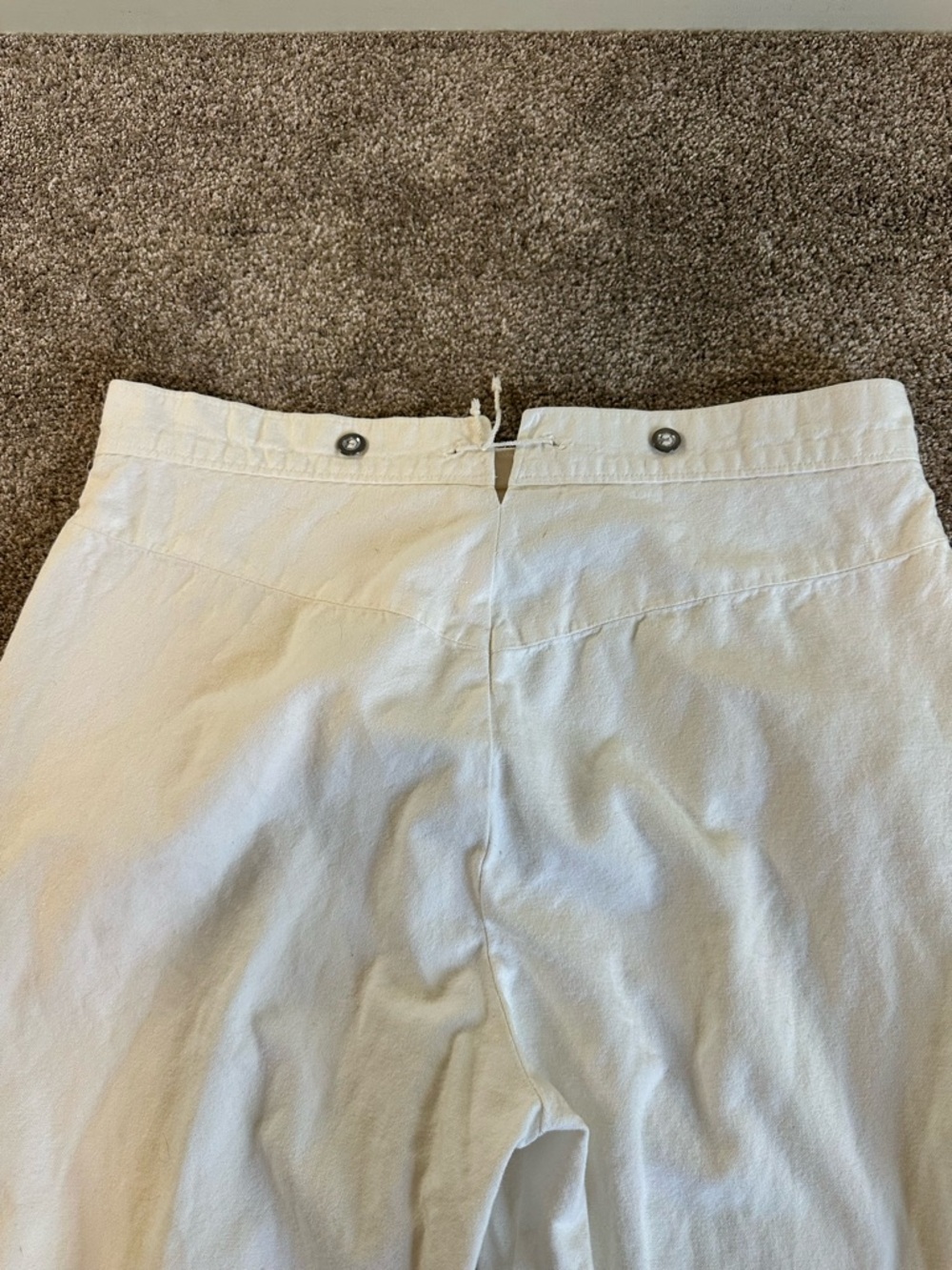 Classics Civil War Reenactment Pants size 40x32 White  Buttons Button Fly FLAW - Picture 13 of 15